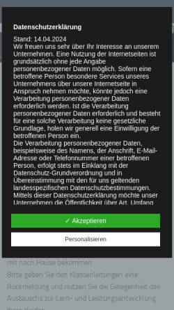 Vorschau der mobilen Webseite gutenberg-schule.de, Gutenberg Schule - Rheinische Schule für Sprachbehinderte