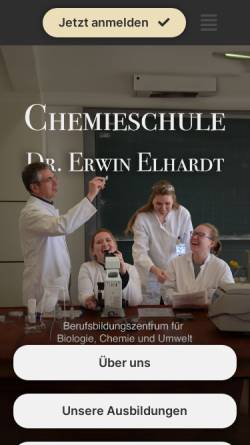 Vorschau der mobilen Webseite www.chemieschule-bayern.de, Chemieschule Dr. Erwin Elhardt