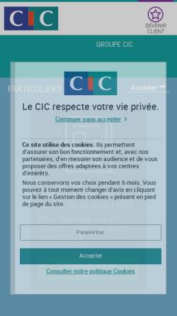 Vorschau der mobilen Webseite www.cic.fr, CIC Banque CIAL