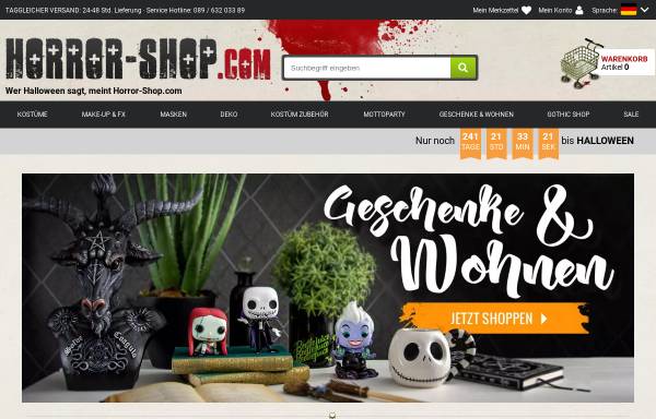 Vorschau von www.horror-shop.de, Halloween Gore Store GmbH