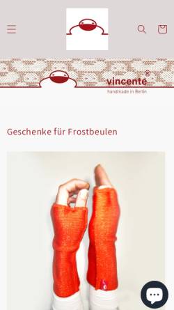 Vorschau der mobilen Webseite www.vincente.de, Vincente Strickdesign, Birgit Tappe