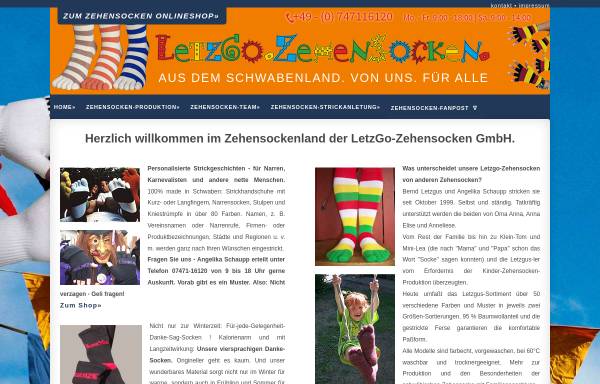 Vorschau von www.zehensocken.de, LetzGo Zehensocken GmbH