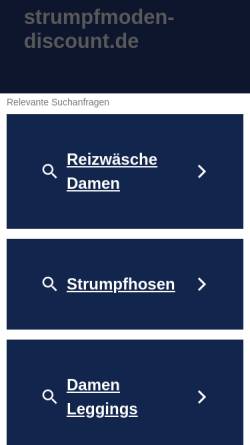 Vorschau der mobilen Webseite www.strumpfmoden-discount.de, Strumpfmoden-Discount, Florian Barthel
