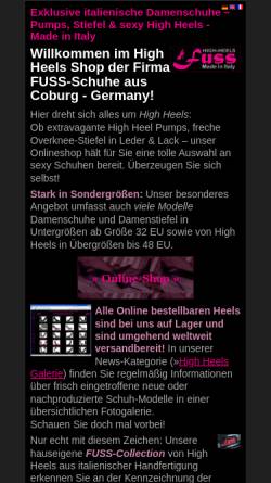 Vorschau der mobilen Webseite www.fuss-schuhe.de, Fuss-Schuhe.de, Wolfgang Fuss