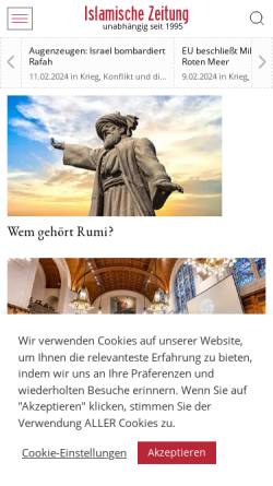 Vorschau der mobilen Webseite www.islamische-zeitung.de, Islamische Zeitung