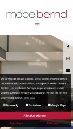 Vorschau der mobilen Webseite www.moebel-bernd.de, Möbel Bernd