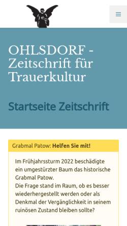 Vorschau der mobilen Webseite www.fof-ohlsdorf.de, OHLSDORF - Zeitschrift für Trauerkultur