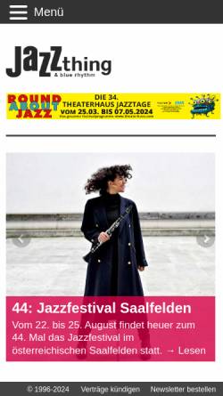 Vorschau der mobilen Webseite www.jazzthing.de, Jazz thing