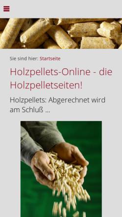 Vorschau der mobilen Webseite www.holzpellets-online.de, Holzpellets-Online