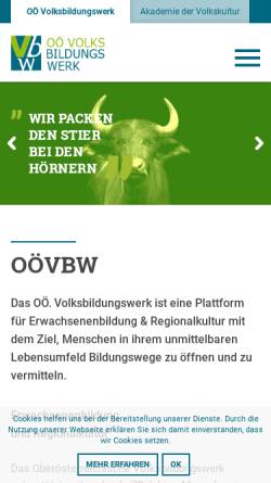Vorschau der mobilen Webseite www.ooevbw.org, Oberösterreichisches Volksbildungswerk