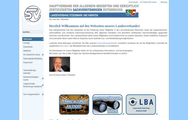 Vorschau von www.sv.co.at, Sachverständigenverband Steiermark und Kärnten