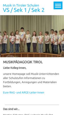 Vorschau der mobilen Webseite musik.tsn.at, Musikerziehung in Tirol