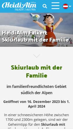Vorschau der mobilen Webseite www.falkert.at, Falkert - Familienberg in den Nockbergen