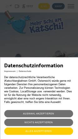 Vorschau der mobilen Webseite www.katschbergbahnen.at, Katschberg Bergbahnen