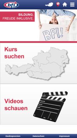 Vorschau der mobilen Webseite www.bfi.at, BFI - Berufsförderungsinstitut Österreich