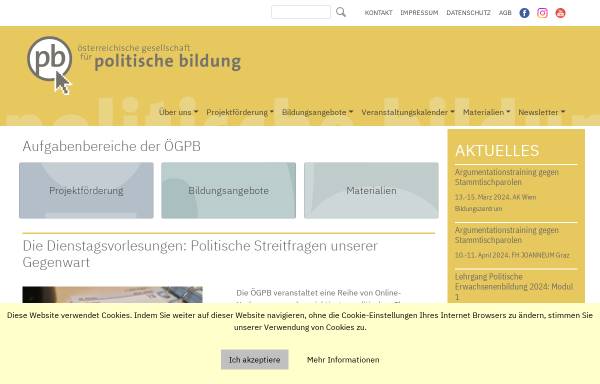 Vorschau von www.politischebildung.at, Politische Bildung in Österreich
