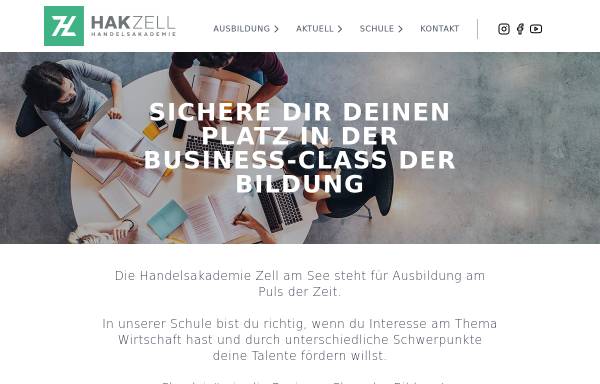 Vorschau von www.hakzell.at, Plattforum für die Handelsakademie
