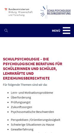 Vorschau der mobilen Webseite www.schulpsychologie.at, Schulpsychologische Bildungsberatung