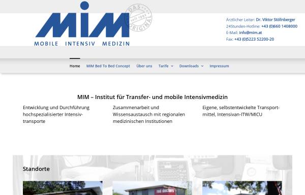 Vorschau von www.mim.at, Mobile Intensivmedizin GmbH