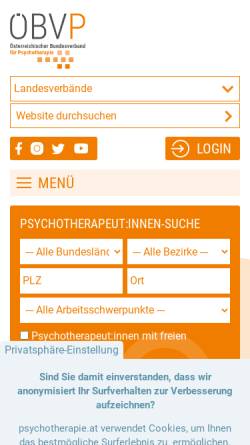 Vorschau der mobilen Webseite www.psychotherapie.at, Österreichischer Psychotherapie-Server