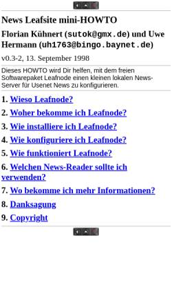 Vorschau der mobilen Webseite www.linuxhaven.de, News Leafsite Mini-Howto