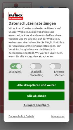 Vorschau der mobilen Webseite www.fastbox.at, Fastbox Autoservice GmbH