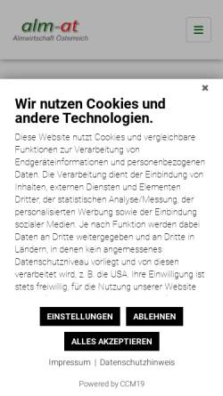 Vorschau der mobilen Webseite www.almwirtschaft.com, Österreichische Almwirtschaft