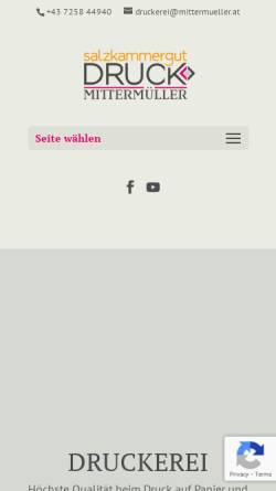 Vorschau der mobilen Webseite www.mittermueller.at, Druckerei Mittermüller