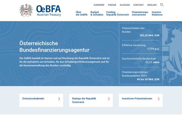 Vorschau von www.oebfa.co.at, Österreichische Bundesfinanzierungsagentur