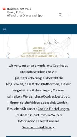 Vorschau der mobilen Webseite www.sport.austria.gv.at, Sektion Sport im Bundeskanzleramt