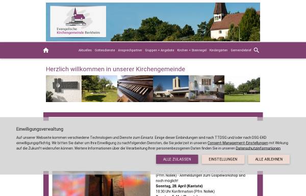 Vorschau von www.gemeinde.berkheim.elk-wue.de, Evangelische Kirchengemeinde Berkheim