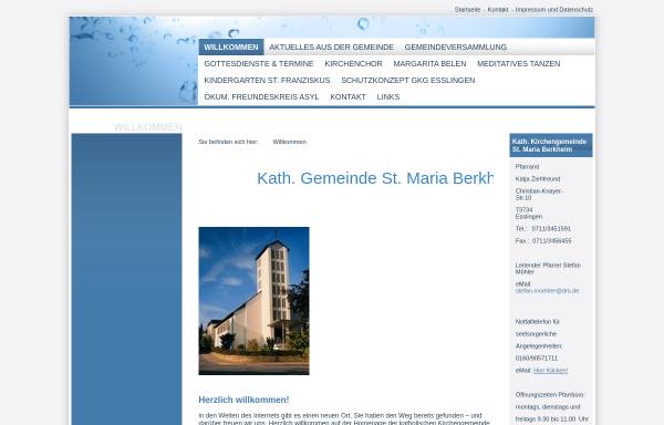 Vorschau von www.st-maria-berkheim.de, Kath. Kirchengemeinde St. Maria Berkheim