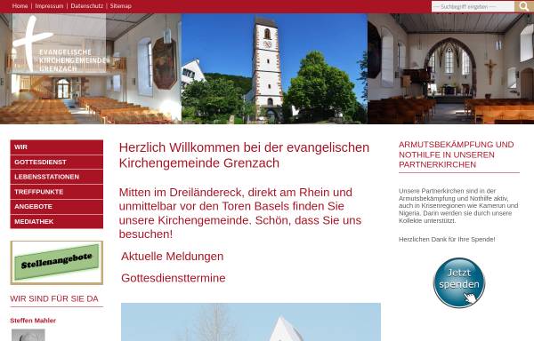 Vorschau von www.ev-kirche-grenzach.de, Evangelische Kirchengemeinde Grenzach
