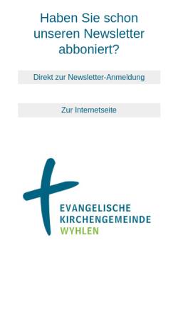 Vorschau der mobilen Webseite ev-kirche-wyhlen.de, Evangelische Kirchengemeinde Wyhlen