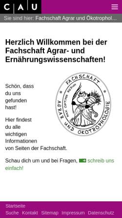 Vorschau der mobilen Webseite www.fs-agrar.uni-kiel.de, Fachschaft der Agrar- und Ernährungswissenschaftlichen Fakultät der Christian-Albrechts-Universität zu Kiel