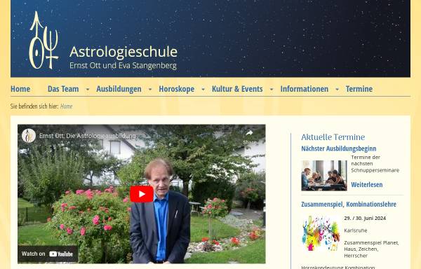Vorschau von www.astrologieschule.org, Astrologiezentrum Karlsruhe
