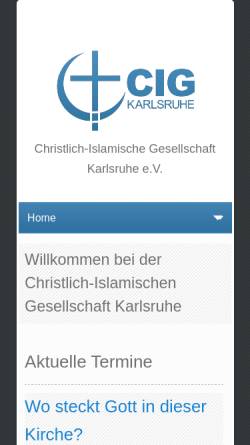 Vorschau der mobilen Webseite www.cig-karlsruhe.de, Christlich-Islamische Gesellschaft