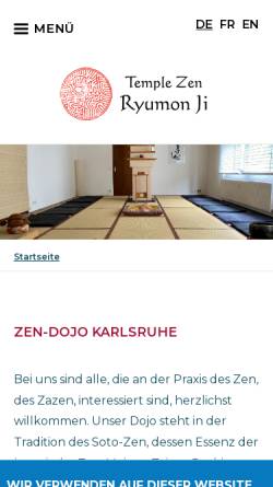 Vorschau der mobilen Webseite www.zendojo-karlsruhe.de, Zen-Dojo Karlsruhe