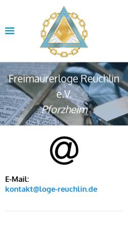 Vorschau der mobilen Webseite www.loge-reuchlin.de, Freimaurerloge Reuchlin in Pforzheim