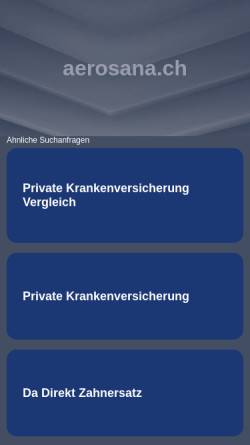 Vorschau der mobilen Webseite www.aerosana.ch, Aerosana Krankenkasse