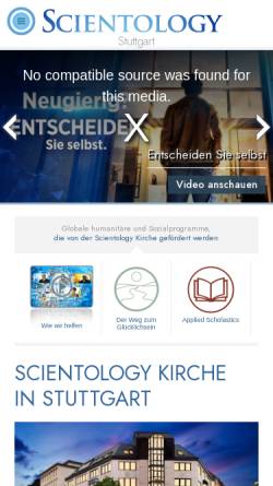 Vorschau der mobilen Webseite www.scientology-stuttgart.org, Scientology Gemeinde Baden-Württemberg e.V.