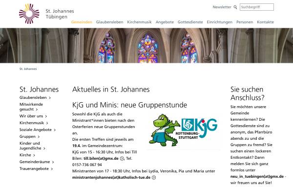 Vorschau von www.sanktjohannes.de, Katholische Kirchengemeinde Sankt Johannes Evangelist