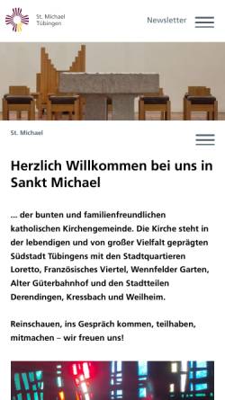 Vorschau der mobilen Webseite www.st-michael-tuebingen.de, Katholische Kirchengemeinde St. Michael