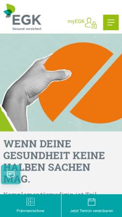 Vorschau der mobilen Webseite www.egk.ch, EGK-Gesundheitskasse