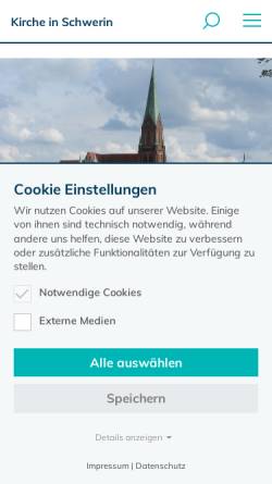 Vorschau der mobilen Webseite www.kirche-schwerin.de, Schweriner Kirchen und Religionsgemeinschaften