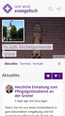 Vorschau der mobilen Webseite petri-grone.wir-e.de, Ev.-luth. Kirchengemeinde St. Petri Grone