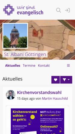 Vorschau der mobilen Webseite stalbani.wir-e.de, Kirchengemeinde St. Albani