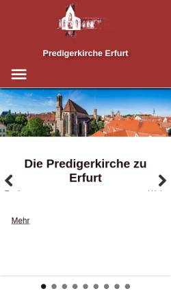 Vorschau der mobilen Webseite www.predigerkirche.de, Evangelische Kirchen in Erfurt