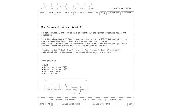 Vorschau von www.ascii-art.net, [de.alt.rec.ascii-art] Grundlagen der ASCII-Kunst