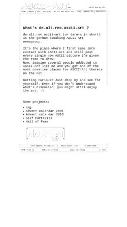 Vorschau der mobilen Webseite www.ascii-art.net, [de.alt.rec.ascii-art] Grundlagen der ASCII-Kunst
